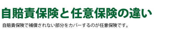 自賠責保険と任意保険の違い